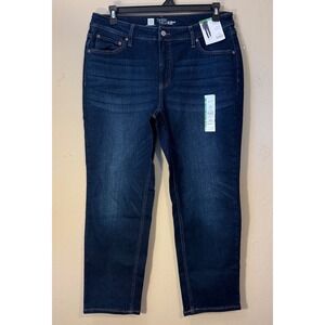 Time and Tru Jeans Women 16 Short Dark Wash Straight Mid-Rise Stretch Denim NEW